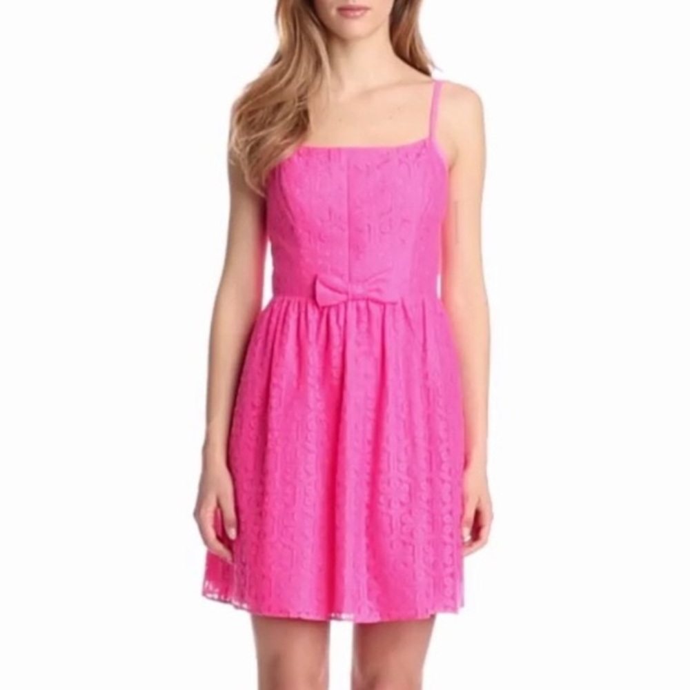 Lilly Pulitzer Antonia Pink Lace Dress Size 4